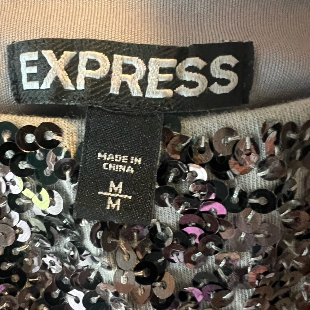 Express 3-tone Silver Sequin Mini Skirt (circa 2015)